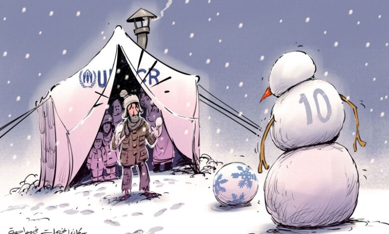 مخيمات اللجوء في الشتاء