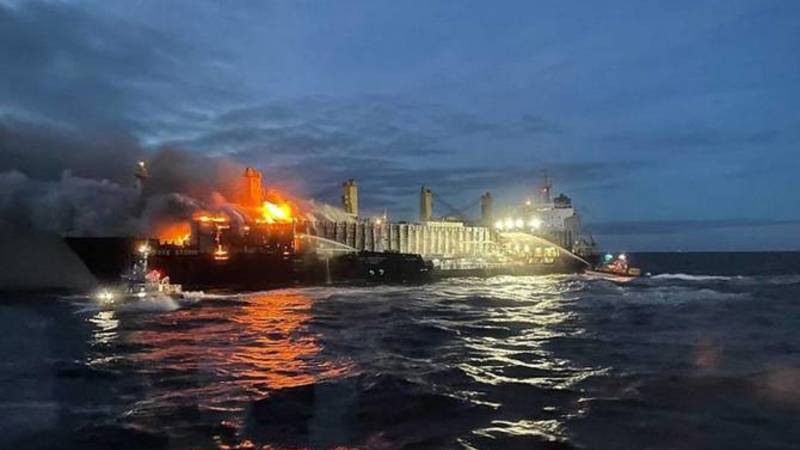 اندلاع حريق في سفينة أخشاب قبالة السواحل السويدية